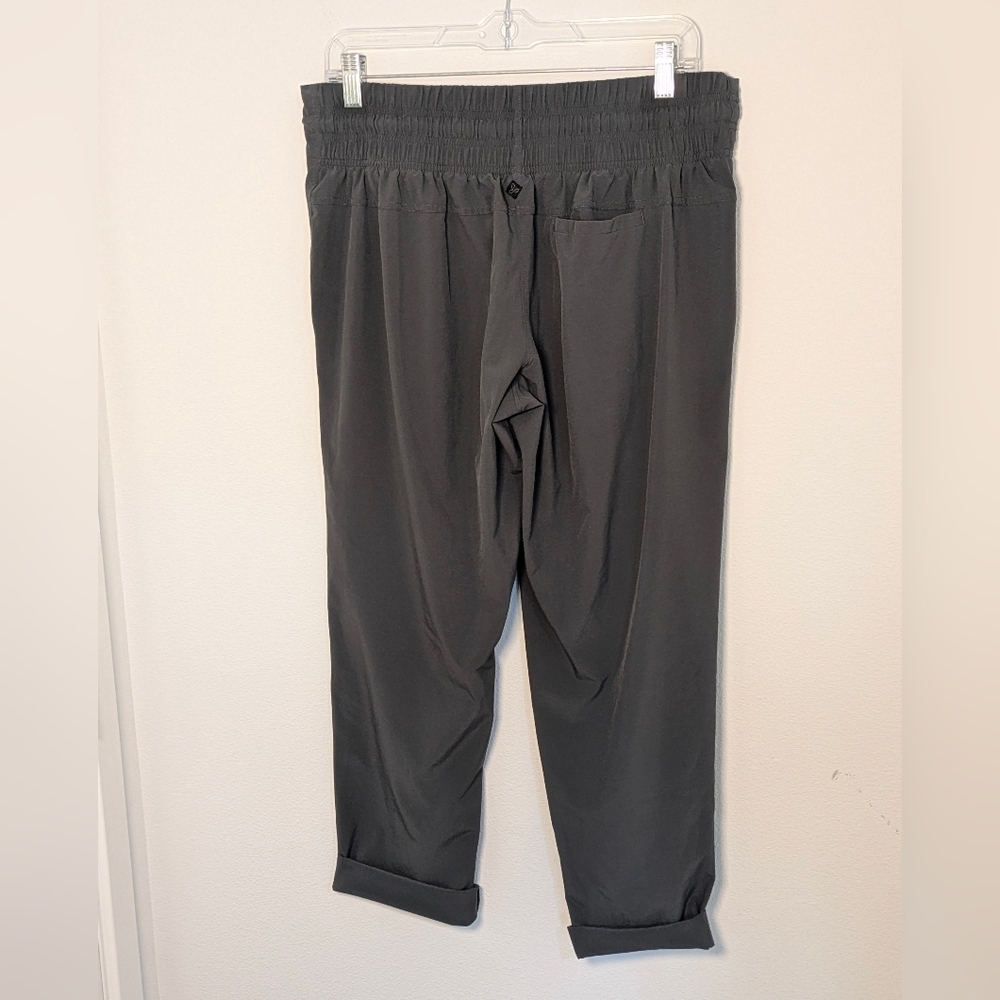 Prana Womens M Gray Tapered Leg Rolled Hem Drawstring High Rise Sweatpants